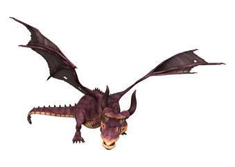 Fototapeta premium 3D Rendering Fantasy Dragon on White