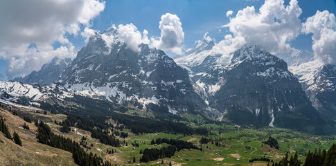 Fototapeta na wymiar Switzerland, view from First to Wetterhorn