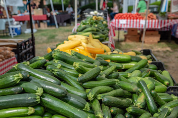 Some zucchini in a farmer market