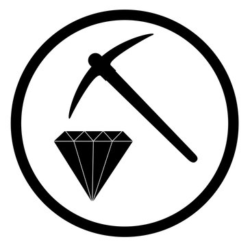 diamond and pickaxe vector eps 10
