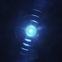 Abstract Hud With Glowing Light. Artificial Intelligence (Ai), Cyberspace And Modern Technology Concept