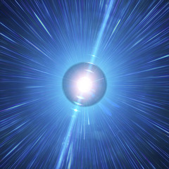 Long Gamma-Ray Burst Of A Neutron Star. Singularity, Gravitational Waves And Spacetime Concept - obrazy, fototapety, plakaty
