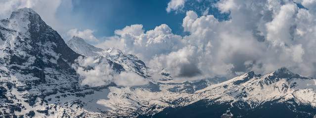 Fototapeta na wymiar Switzerland, panoramic view from First to Eiger