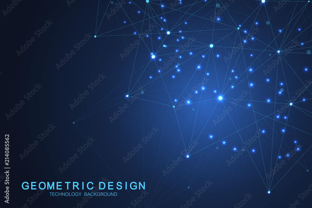 Aufkleber Abstract technology big data visualization. Futuristic space infographic background design. Vector illustration.