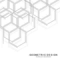 Abstract medical background. DNA research. Hexagonal structure molecule and communication background for medicine, science, technology. Vector illustration.