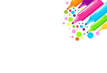 colorful markers and place for your text