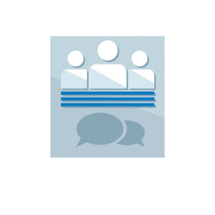 Finance icon. Vector illustration isolated on white background. People, team, chat symbol.