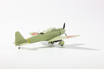 WW2 japanese fighter plane miniature model back view.