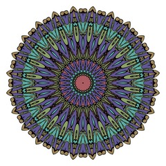 Ethnic decorative element circle Mandala. Vector . Hand drawn backdrop. Boho style.