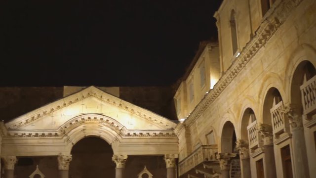 Night view of Cathedral of Saint Domnius in Split, Croatia.