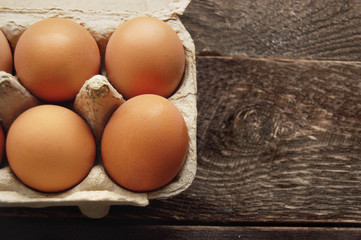 eggs on a wooden table