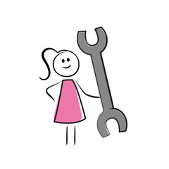 Frau mit Schraubenschlüssel