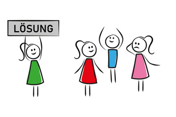 Frau teilt Problemlösung mit dem Team