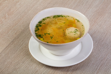 Chicken soup with noodles