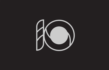 black and white number 10 logo icon design