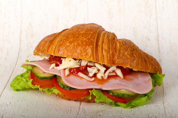 Croissat with ham and cheese