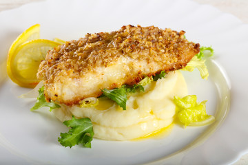 Cod fish with mashed potato