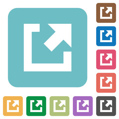 External link rounded square flat icons