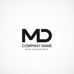 Initial Letter MD Logo Template Design