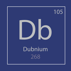 Dubnium Db chemical element icon- vector illustration