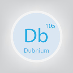 Dubnium Db chemical element icon- vector illustration