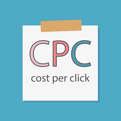 CPC (Cost Per Click) written in a notebook paper- vector illustration