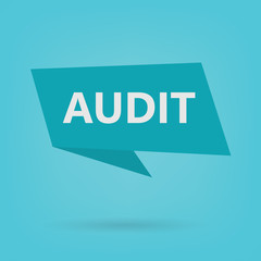 audit word on sticker- vector illustration