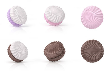 Set of zephyr in different view isolated on a white. 3d illustration