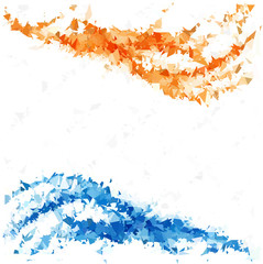 Water and fire background, concept of fighting water and fire