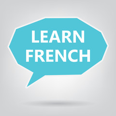 learn french written on speech bubble- vector illustration