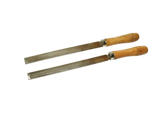 Metal rasp closeup isolated on white background