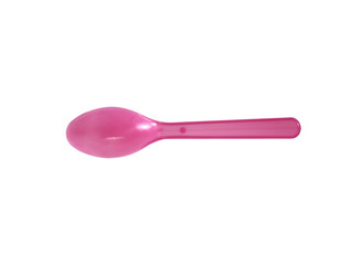 Plastic spoon on white background with clipping path