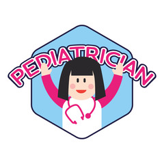 pediatrician logo for doctor or clinic, vector illustration