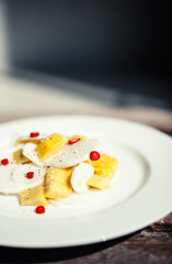 Exotic salad in plate