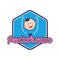 pediatrician logo for doctor or clinic, vector illustration