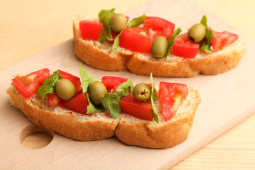 Traditional Italian bruschetta