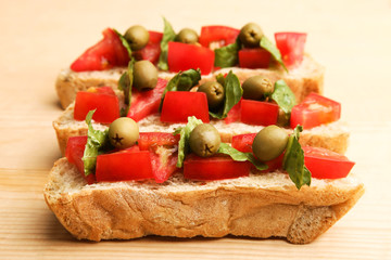 Traditional Italian bruschetta