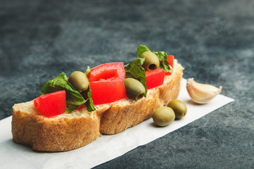 Traditional Italian bruschetta