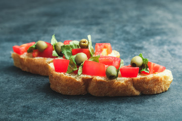 Traditional Italian bruschetta