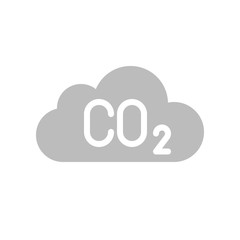 Carbon monoxide on cloud, Flat icon