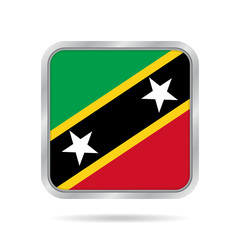 Metallic square flag of Saint Kitts and Nevis.