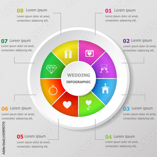 Infographic Design Template With Wedding Icons Stock Image And Infographic Design Template With Wedding Icons