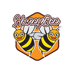 bumble bee / honey bee logo, vector illustration