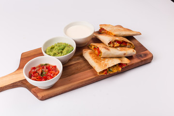 Quesadilla isolated - top and front view