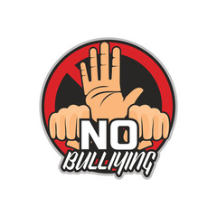 Fototapeta premium stop bullying, no bullying logo, vector illustration