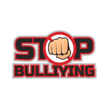 Stop Bullying, No Bullying Logo, Vector Illustration