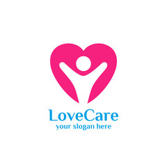 family care logo template. Love care logo template