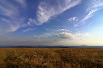Fototapeta premium Mount Brocken, summit landscape panorama, Harz mountain range, Saxony-Anhalt, Germany