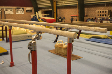 Gymnastic equipment in a gymnastic center 