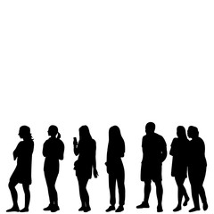  set of silhouettes people go, collection